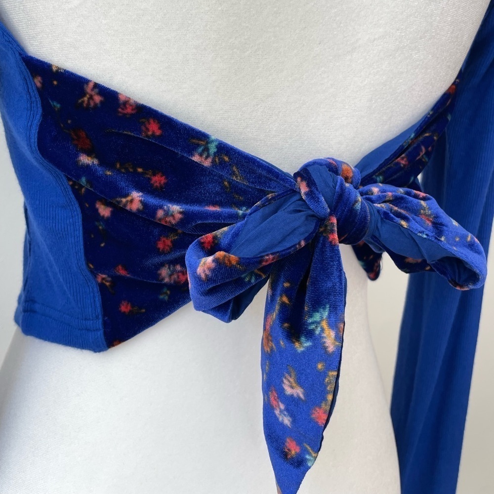 Free People Lookin Forward Blue Crop Top Woman’s Size Small NWT Boho Sexy - Picture 8 of 15